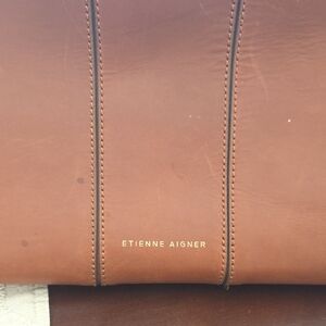 Etienne Aigner Tan Leather Briefcase
